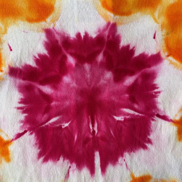 Tie Dye T-shirt -  Mandala Ice Dye - Pink Orange Unique - Men's Women's Medium - Picture 3 of 11